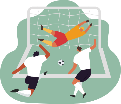 サッカーをするイラスト